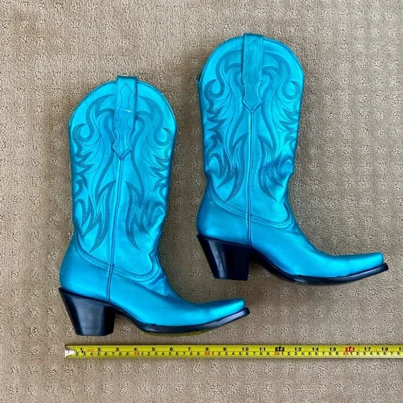 IDYLLWIND Metallic Teal Boots - Picture 3 of 7